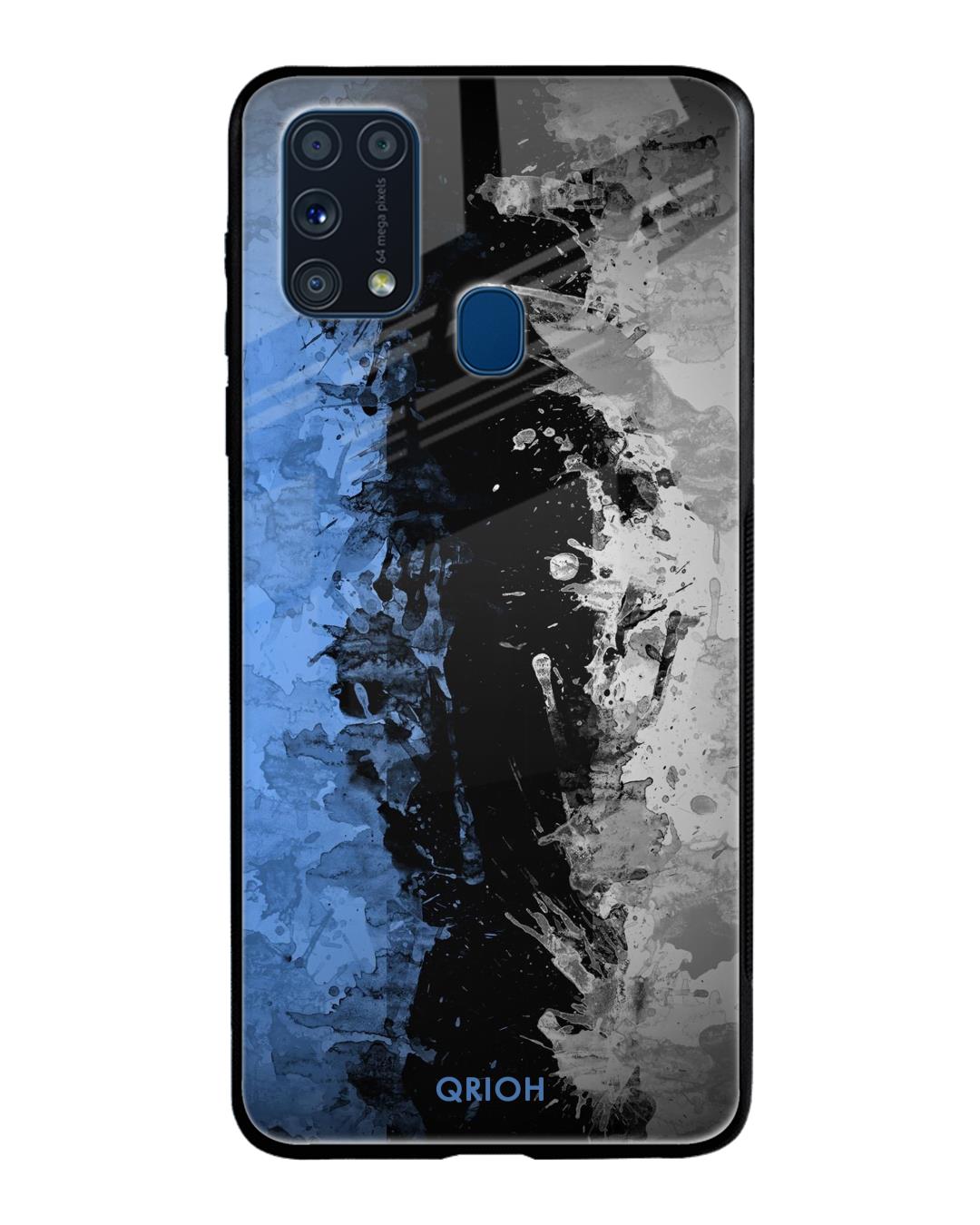 Shop Abstract Printed Premium Glass Cover For Samsung Galaxy M31(Impact Resistant, Matte Finish)-Back
