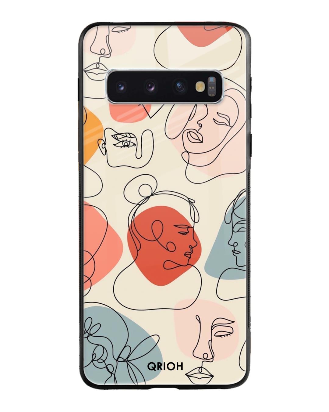 Shop Abstract Printed Premium Glass Cover For Samsung Galaxy S10 Plus (Impact Resistant)-Back