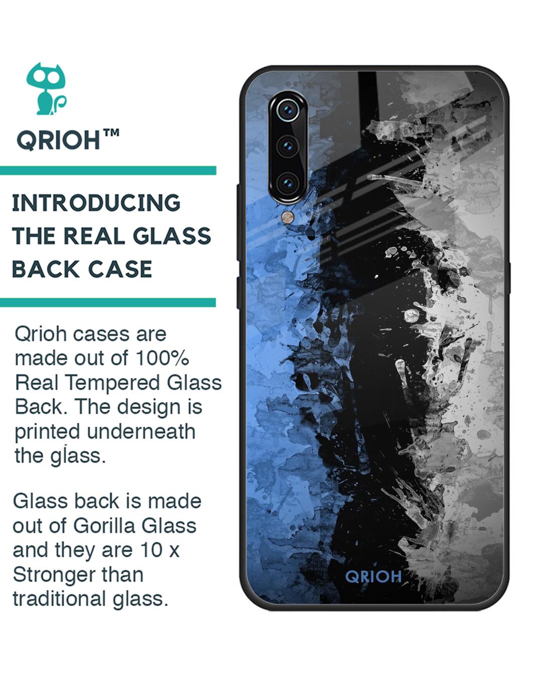 Shop Abstract Printed Premium Glass Cover For Xiaomi Mi A3 (Impact Resistant, Matte Finish)-Back