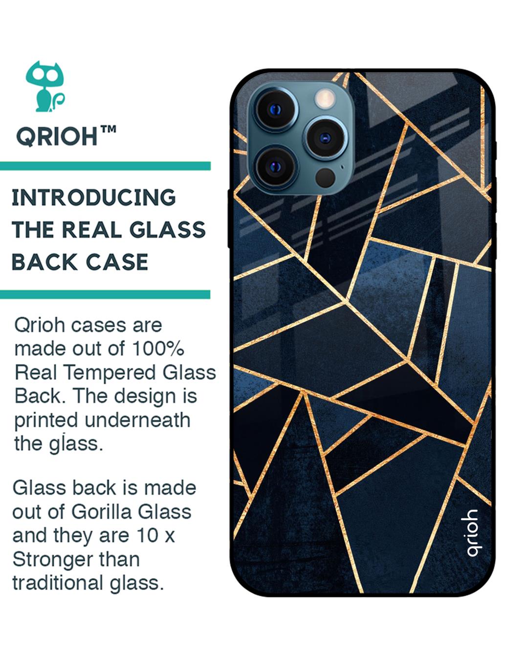 Shop Iphone 12 Pro Abstract Tiles Glass Case-Back
