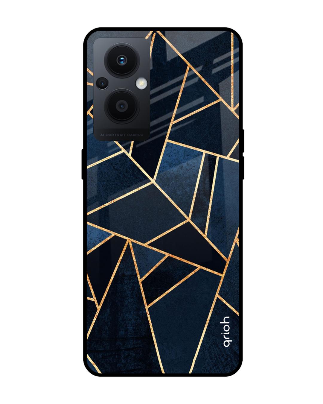 Shop Abstract Tiles Premium Glass Case for Oppo F21s Pro (Shock Proof, Scratch Resistant)-Front
