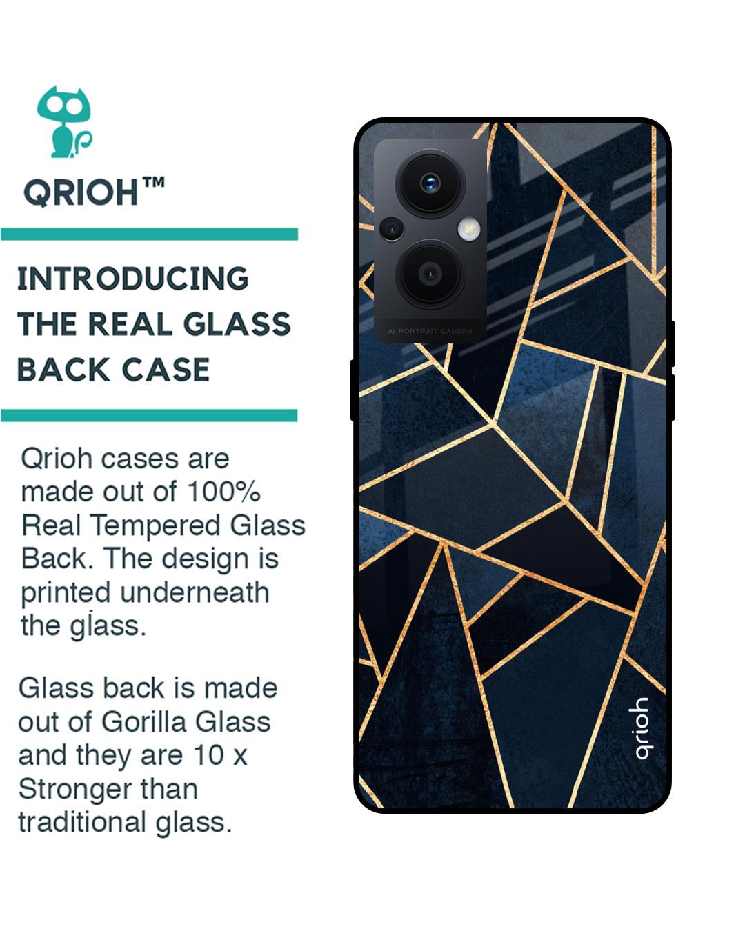 Shop Abstract Tiles Premium Glass Case for Oppo F21s Pro (Shock Proof, Scratch Resistant)-Back