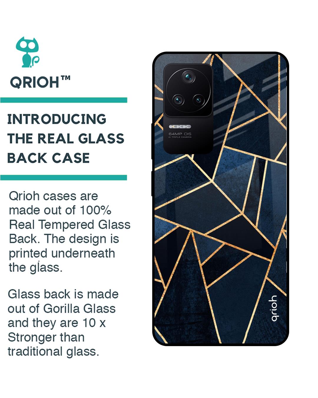 Shop Abstract Tiles Premium Glass Case for Poco F4 5G (Shock Proof, Scratch Resistant)-Back