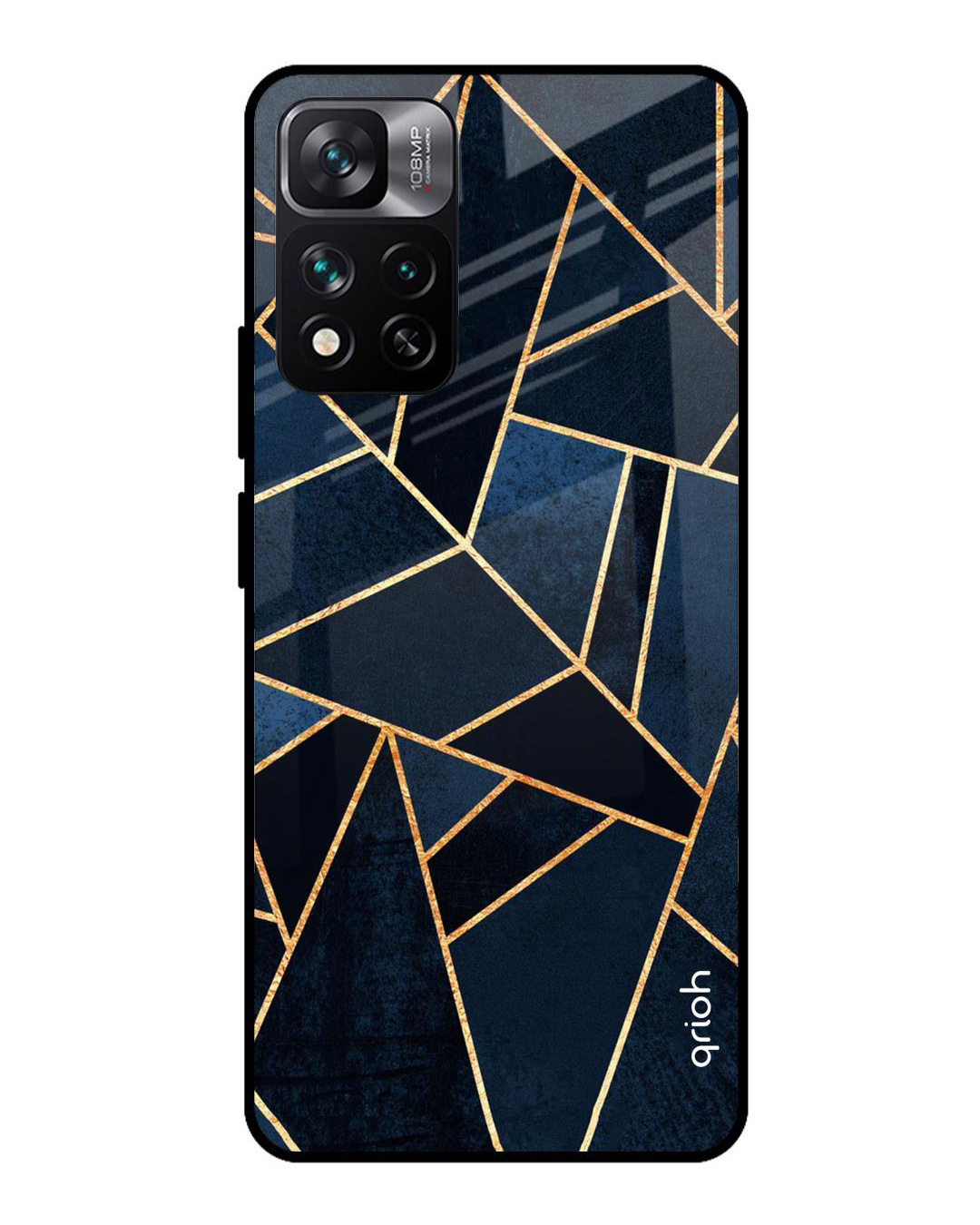 Shop Abstract Tiles Printed Premium Glass Cover for Mi 11i HyperCharge (Shockproof, Light Weight)-Back