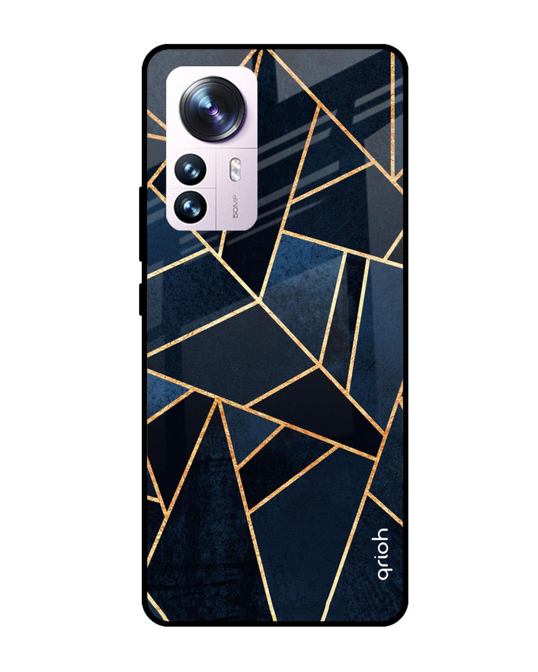 Shop Abstract Tiles Printed Premium Glass Cover for Mi 12 Pro 5G (Shockproof, Light Weight)-Back