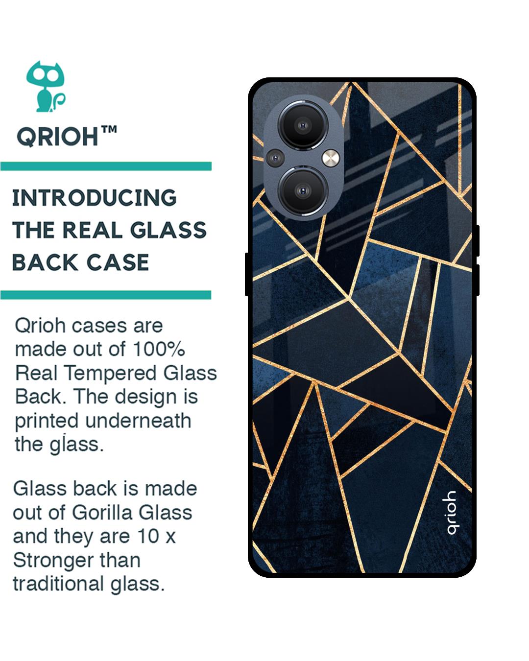 Shop Abstract Tiles Printed Premium Glass Cover For OnePlus Nord N20 (Shockproof, Light Weight)-Back