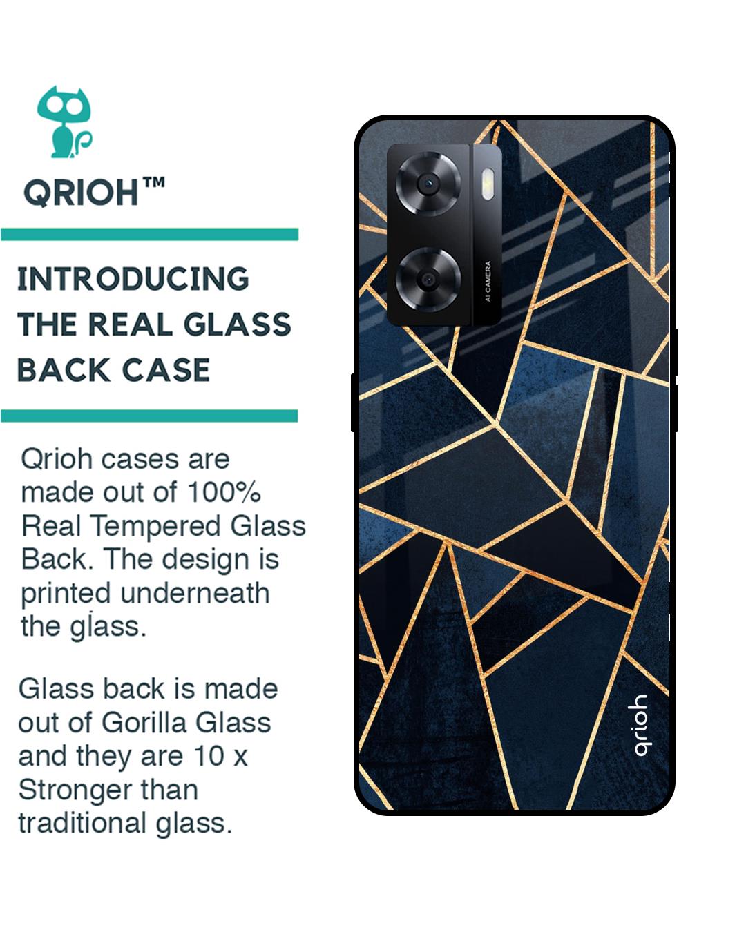 Shop Abstract Tiles Printed Premium Glass Cover for Oppo A57 4G (Shockproof, Light Weight)-Back