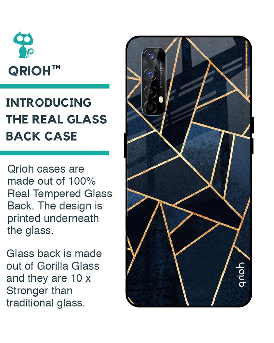 Shop Abstract Tiles Printed Premium Glass Cover for Realme 7 (Shock Proof, Lightweight)-Back