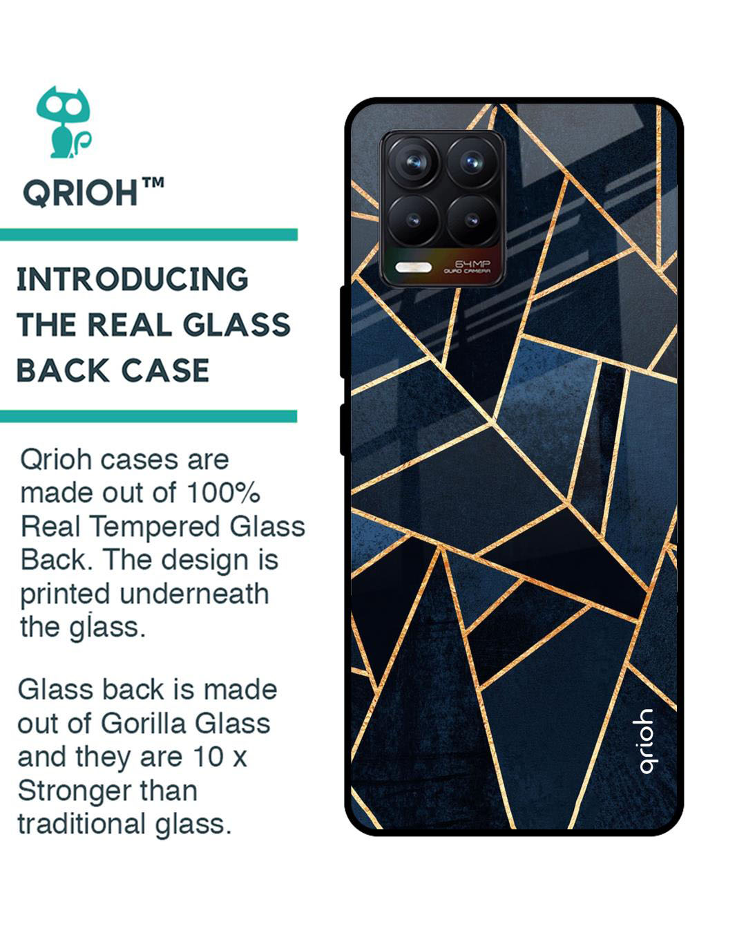 Shop Abstract Tiles Printed Premium Glass Cover for Realme 8 Pro (Shock Proof, Lightweight)-Back