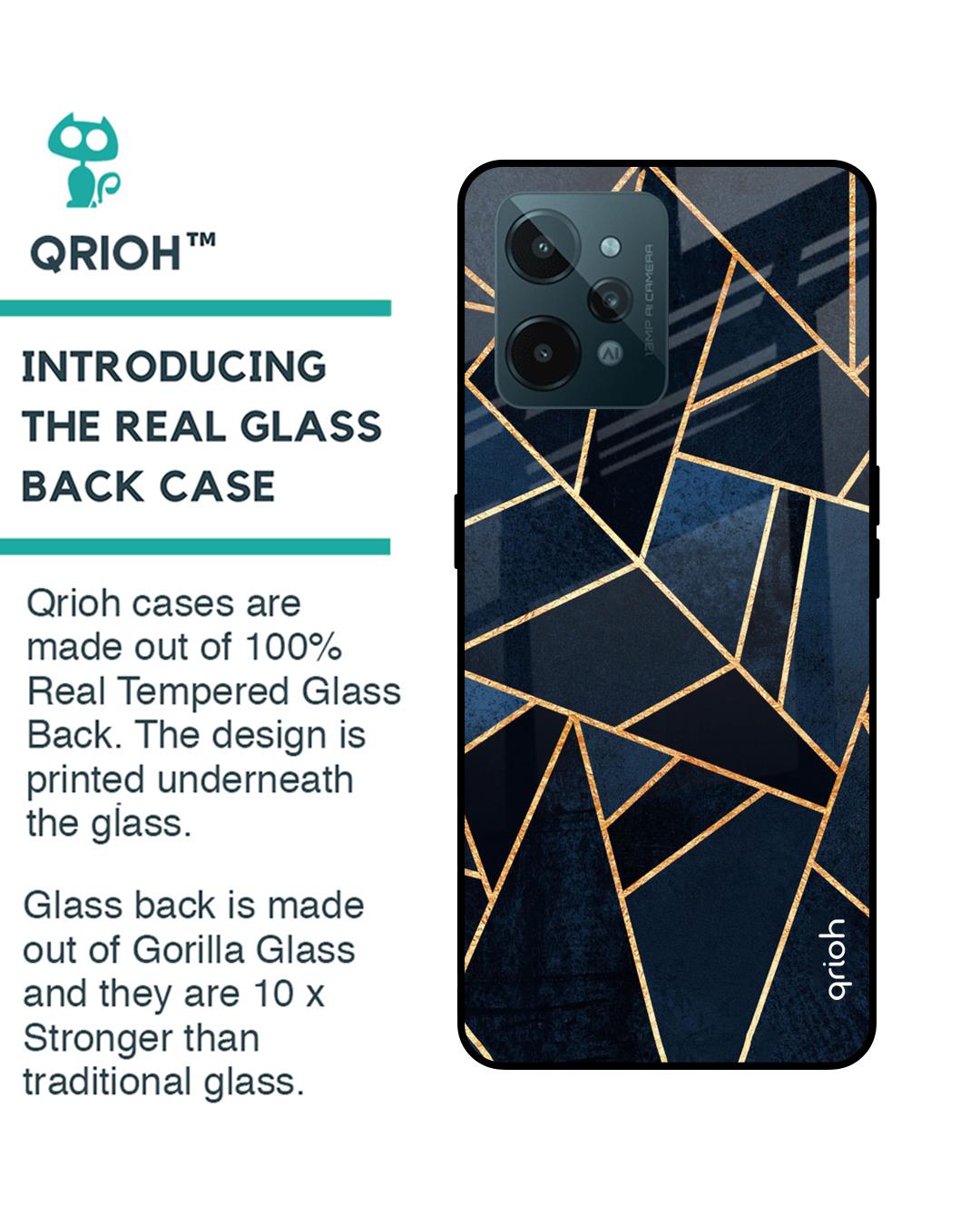 Shop Abstract Tiles Printed Premium Glass Cover for Realme C31 (Shockproof, Light Weight)-Back