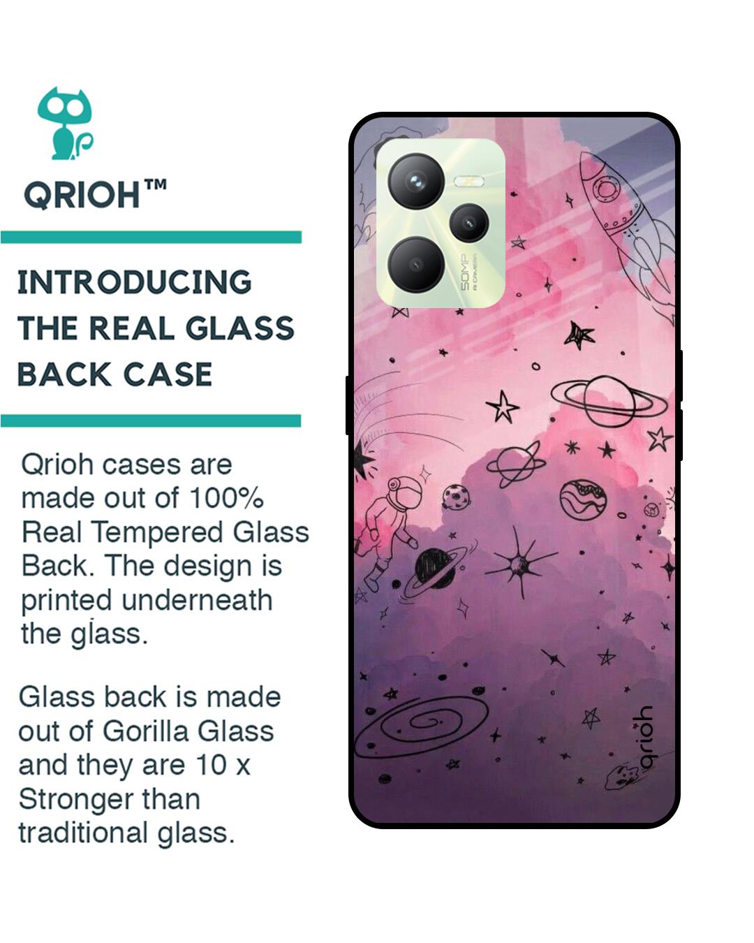 Shop Abstract Tiles Printed Premium Glass Cover for Realme C35 (Shockproof, Light Weight)-Back