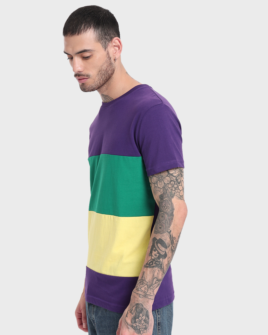 Shop Men's Acai Color Block T-shirt-Back