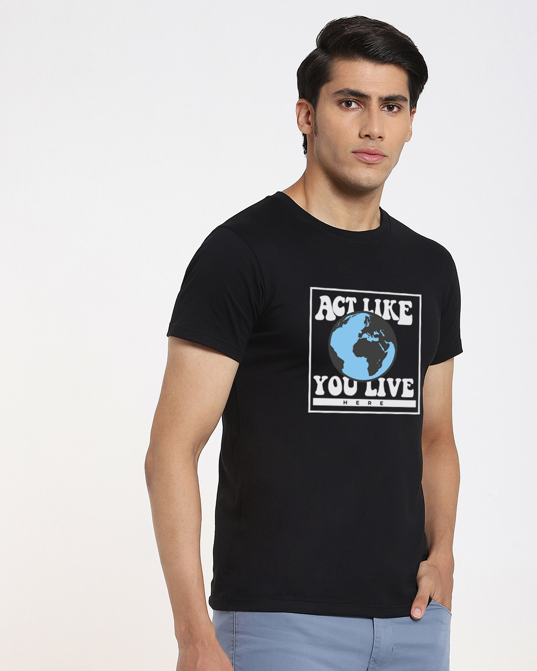 Shop Act Like Live Men's Half Sleeve Printed T-shirt-Back