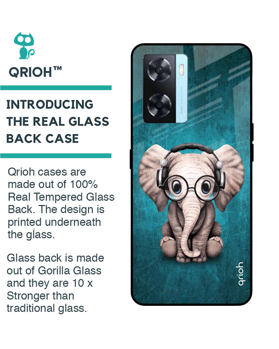 Shop Adorable Baby Elephant Printed Premium Glass Case For OnePlus Nord N20 SE-Back