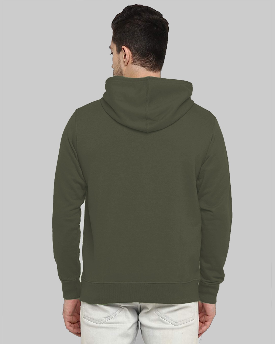 Shop Men's Green Printed Regular Fit Hoodie-Back