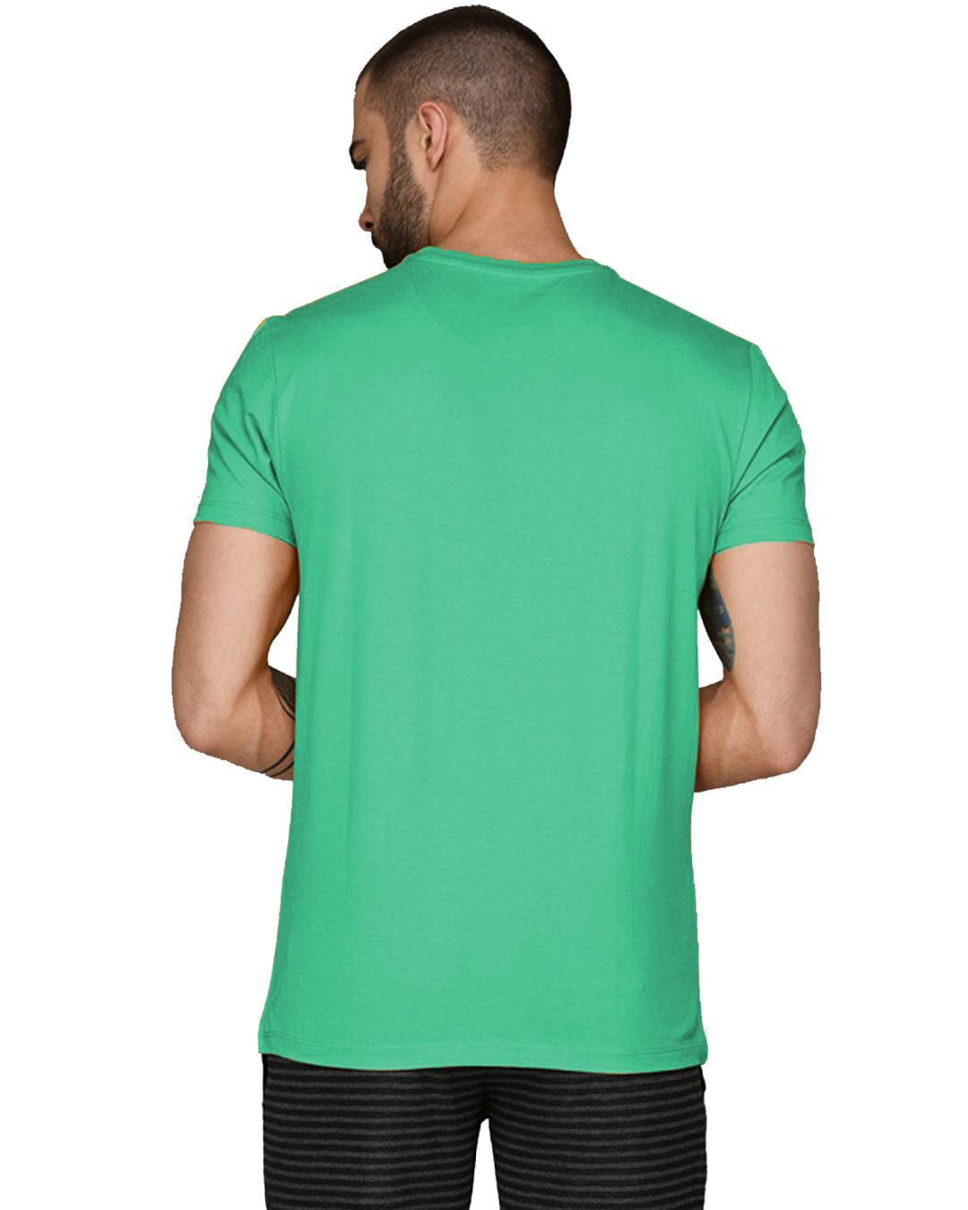 Shop Believe in Yourself Printed Green T-shirt for Men's-Back