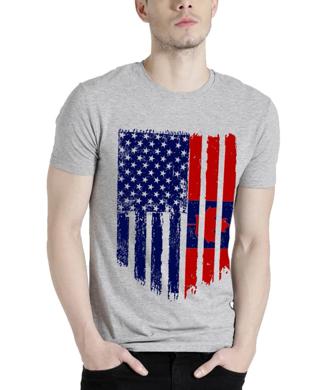 Buy ADRO Men's Canada Flag Printed Cotton T-Shirt Online at Bewakoof