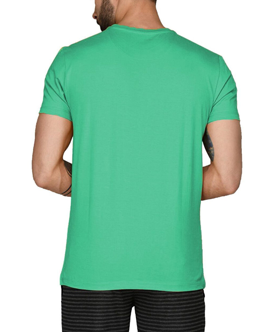 Shop Men's Green Canada Flag Printed Cotton T-shirt-Back