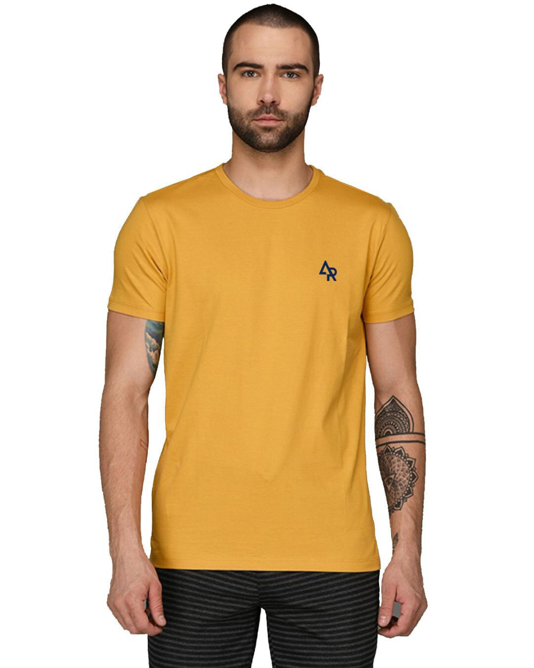 Boys Brand Logo Printed Yellow T-Shirt