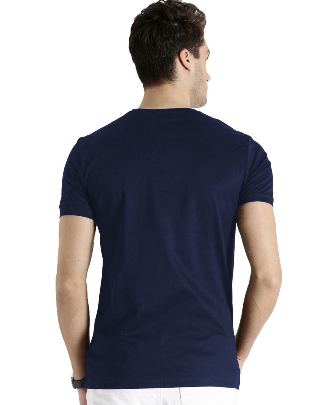 Shop Men's Blue Graphic Print Regular Fit T-shirt-Back