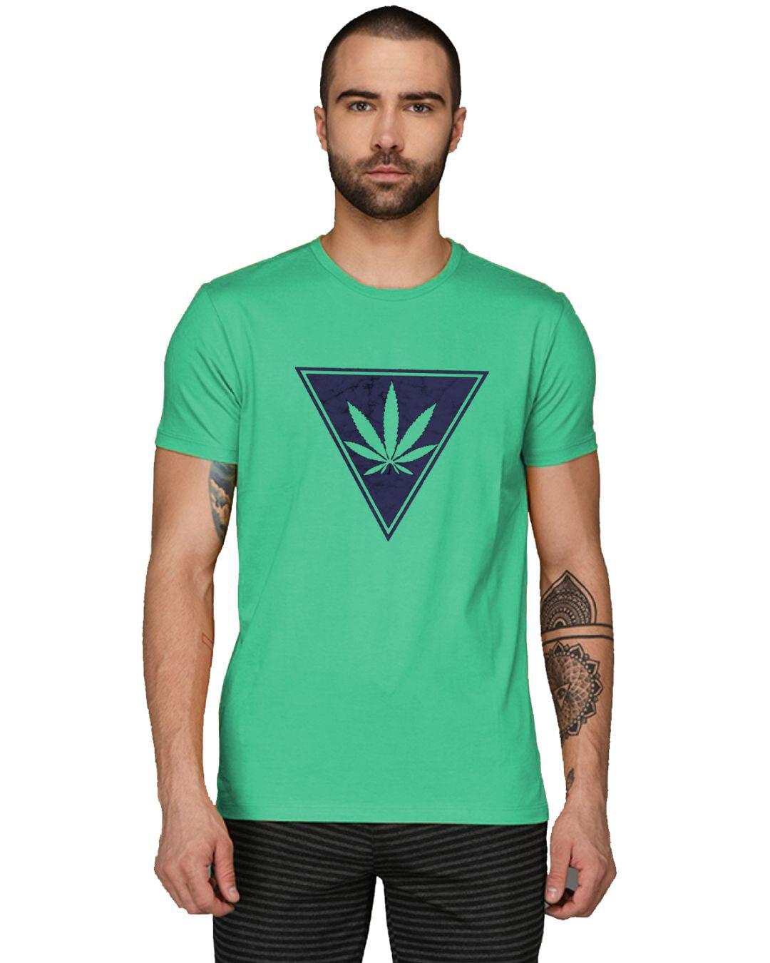 Buy Men's Weed Leaf Printed T-shirt Online at Bewakoof