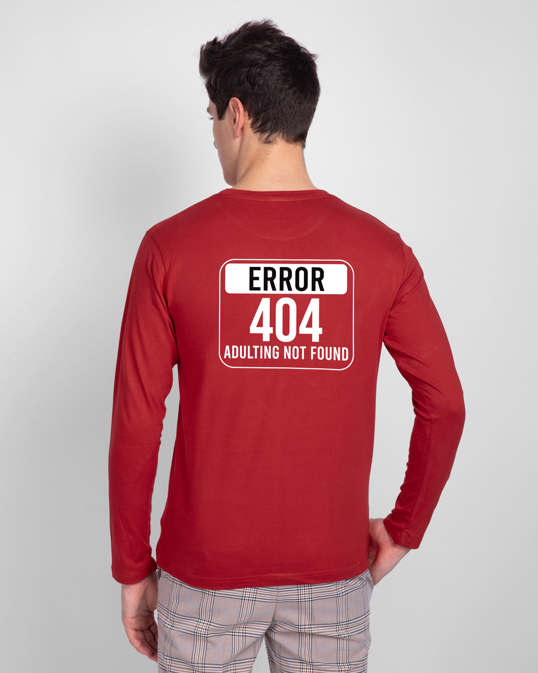 Shop Adulting Error 404 Full Sleeve T-Shirt-Back