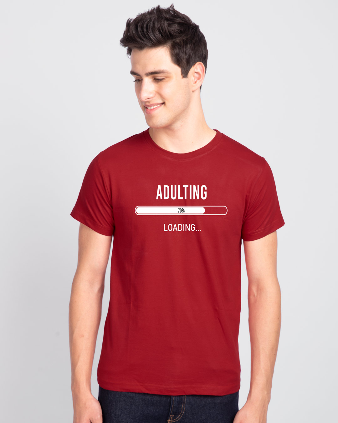 Shop Adulting Error 404 Half Sleeve T-Shirt-Back
