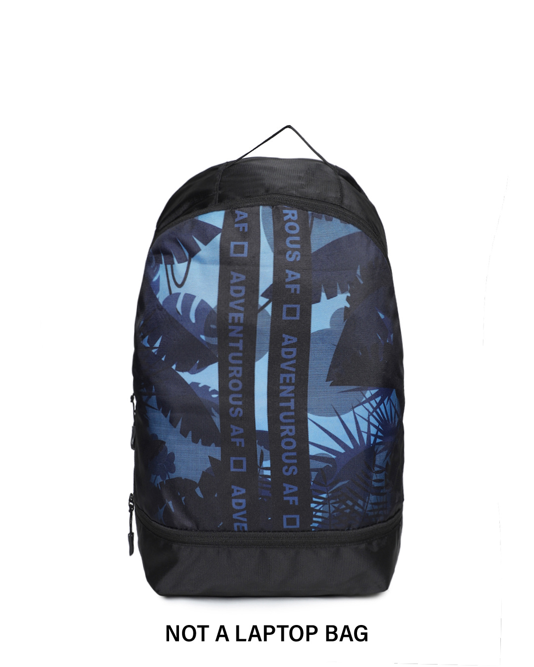 Shop Unisex Black Adventurous Printed Small Backpack-Back