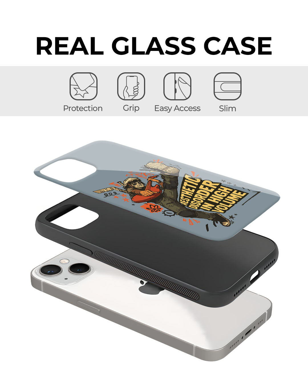 Shop Aesthetic Disorder Premium Glass Cover for Apple iPhone 13-Back