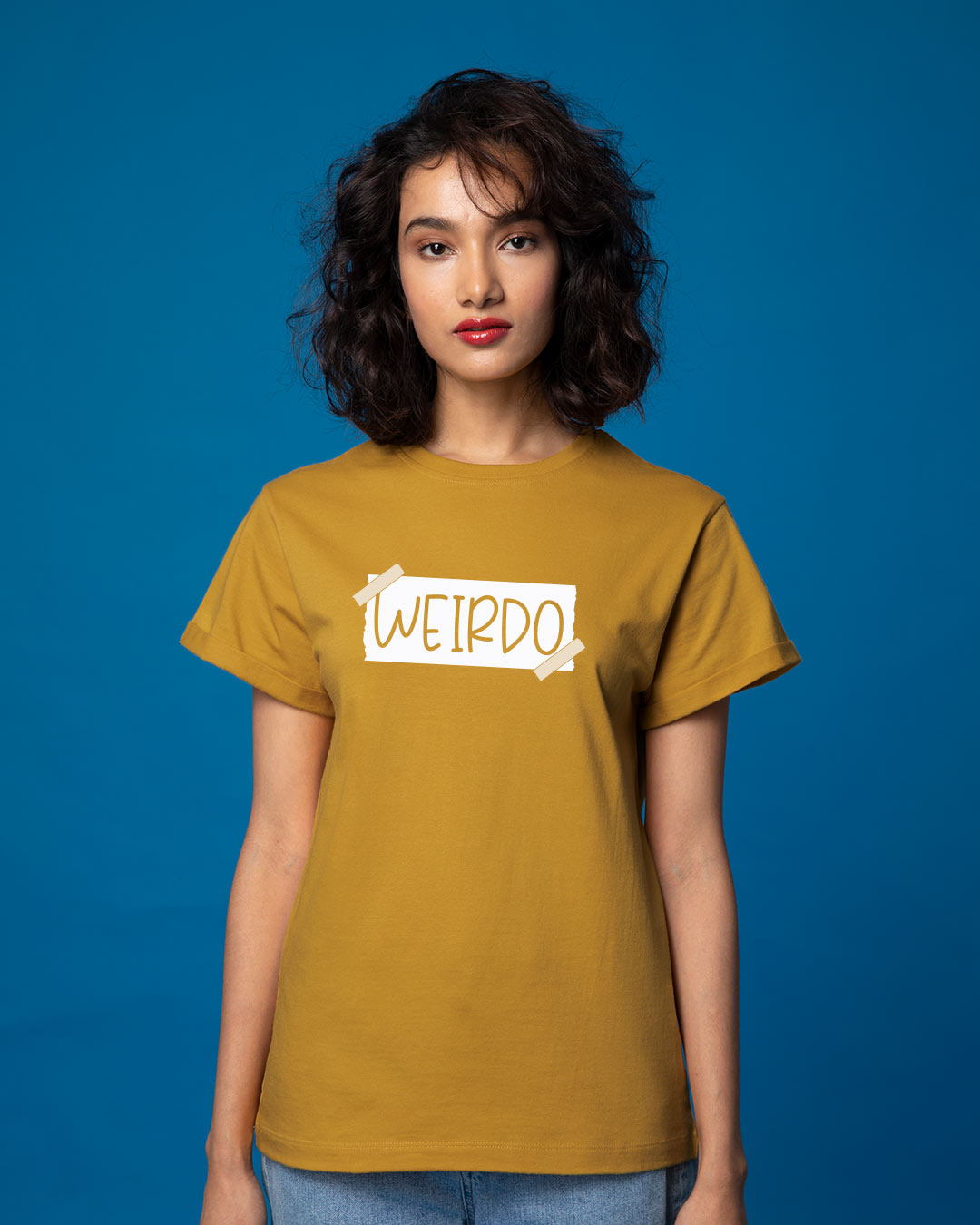 Buy Ajeeb Boyfriend TShirt for Women yellow Online at Bewakoof