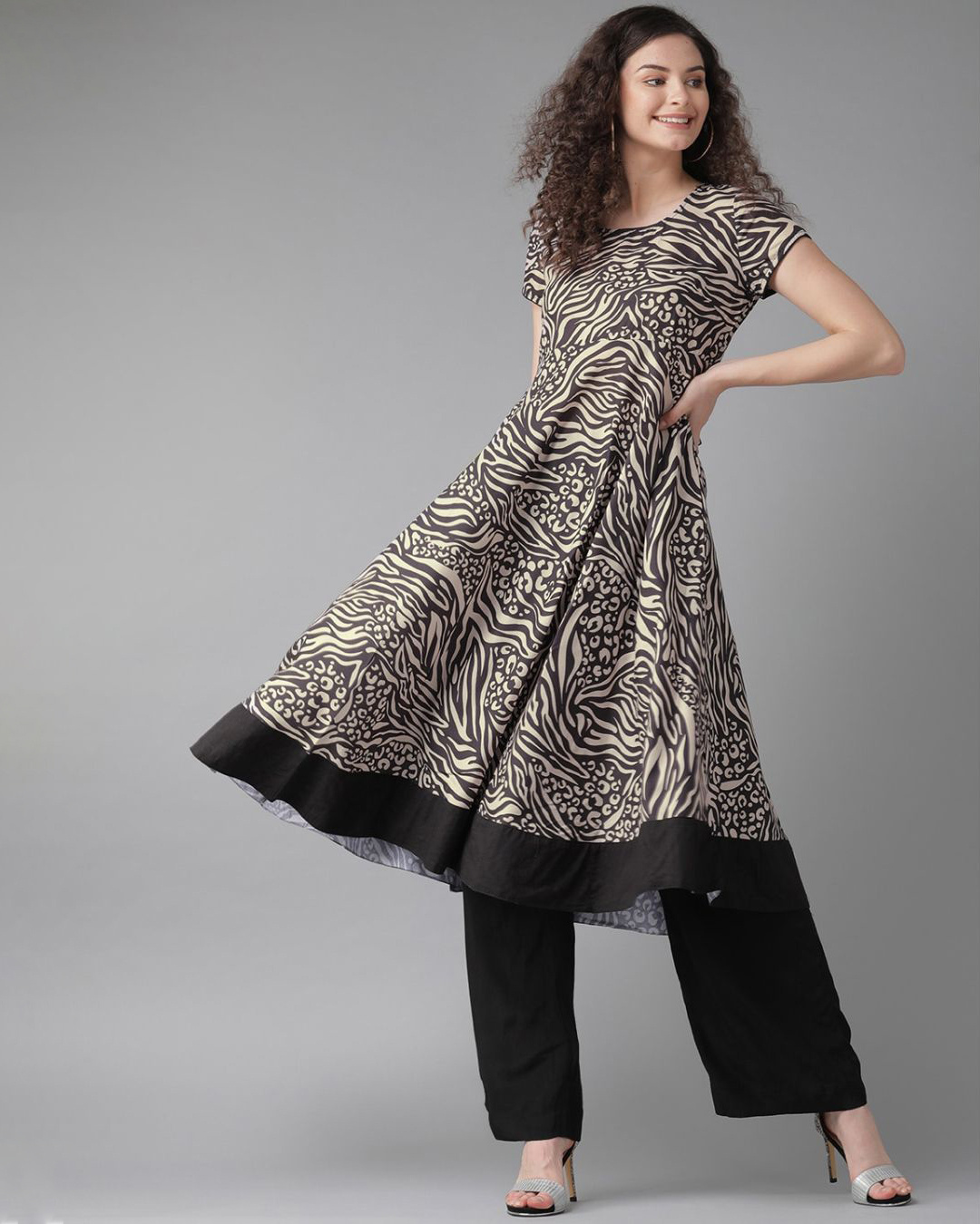 Animal Print Kurta Men