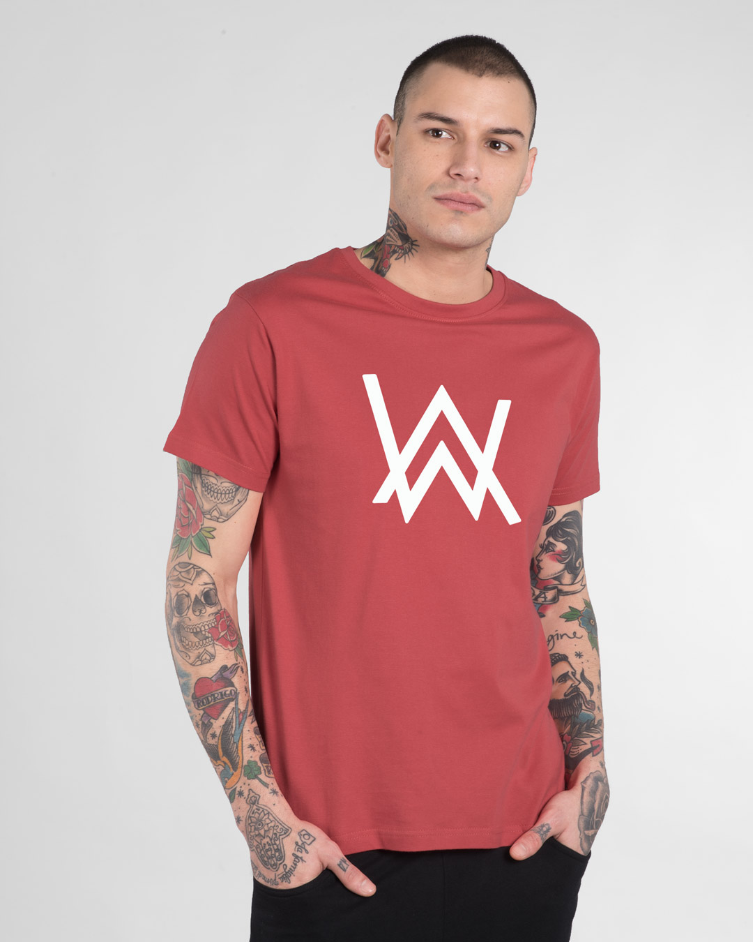 Shop Alan Walker Half Sleeve T-Shirt (GID)-Back