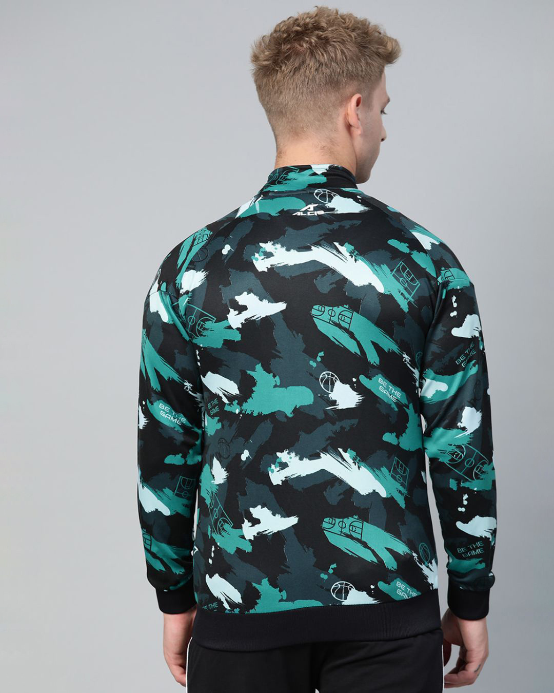Shop Men Multicolor Abstract Slim Fit Jacket-Back