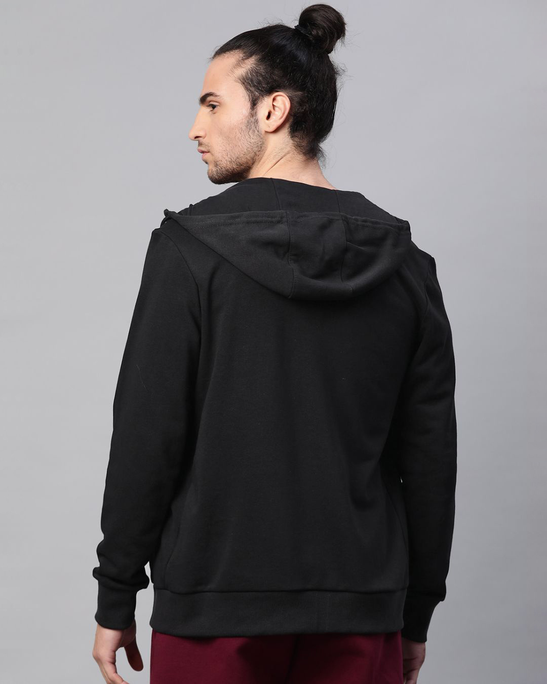 Shop Men Black Slim Fit Sweatshirt-Back