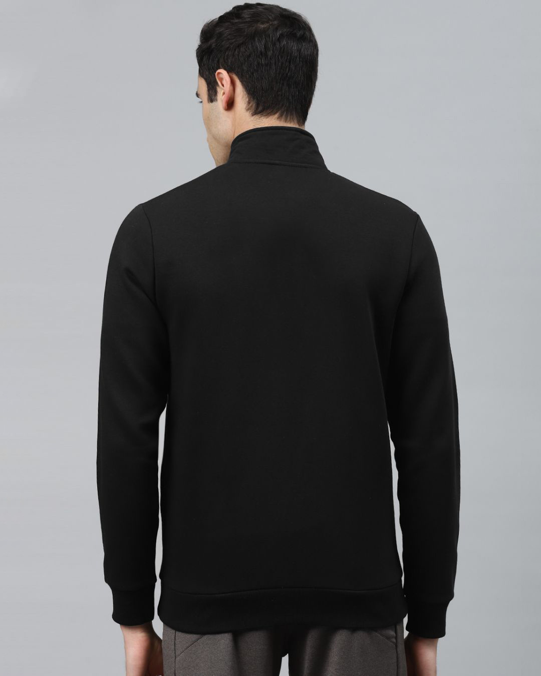 Shop Men Black Slim Fit Sweatshirt-Back