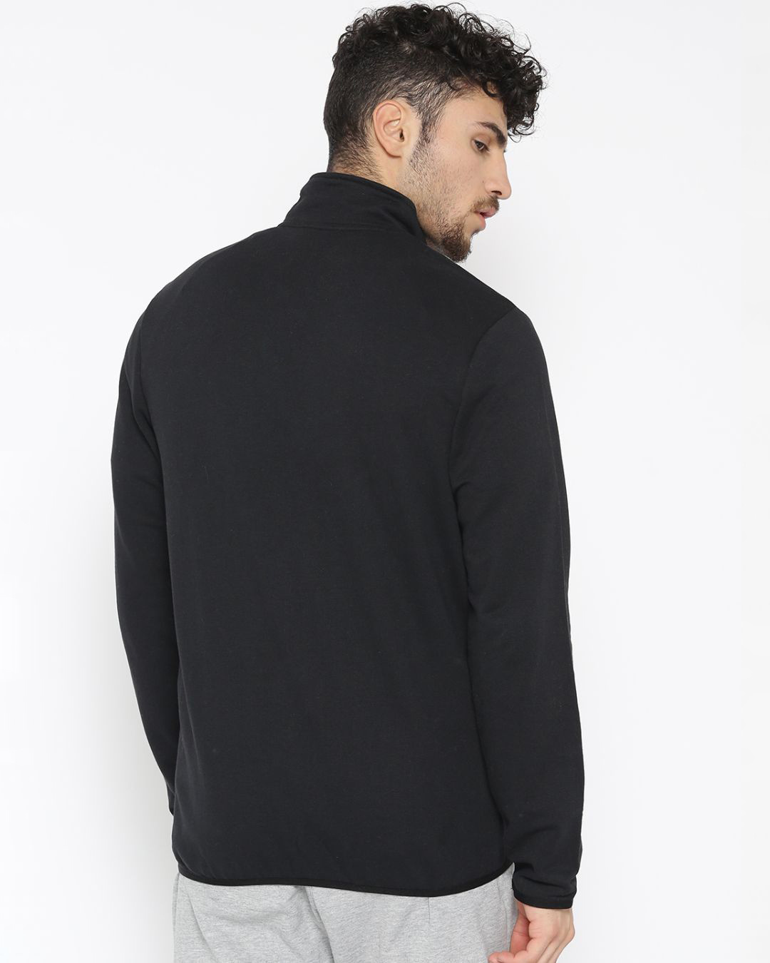 Shop Men Black Slim Fit Jacket-Back