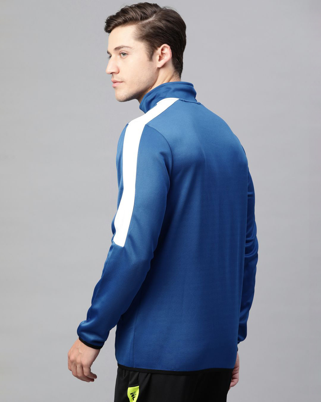 Shop Men Blue Slim Fit Jacket-Back