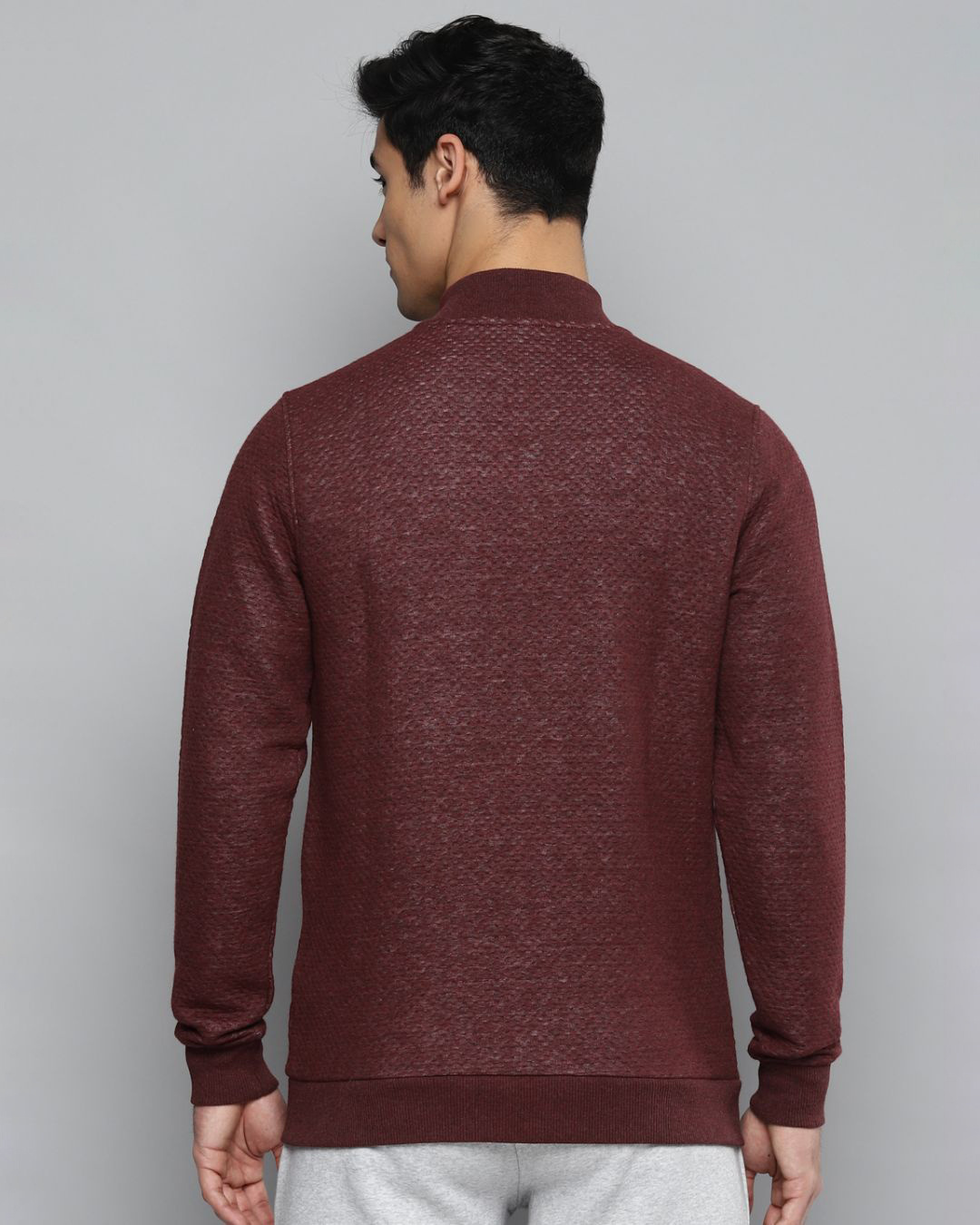 Shop Men Red Slim Fit Sweatshirt-Back