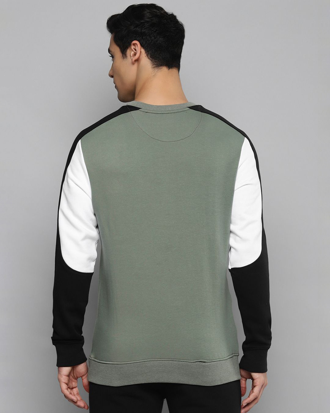 Shop Men Green Slim Fit Sweatshirt-Back