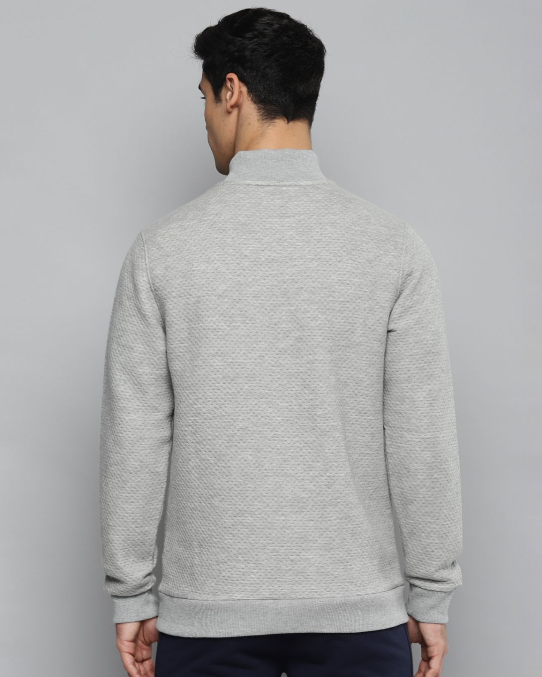 Shop Men Grey Slim Fit Sweatshirt-Back