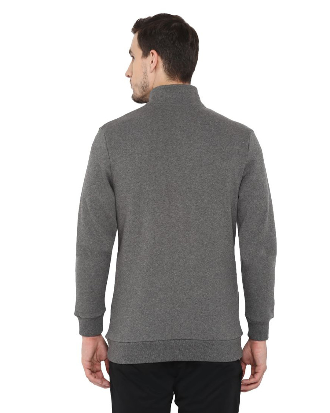 Shop Men Grey Slim Fit Jacket-Back