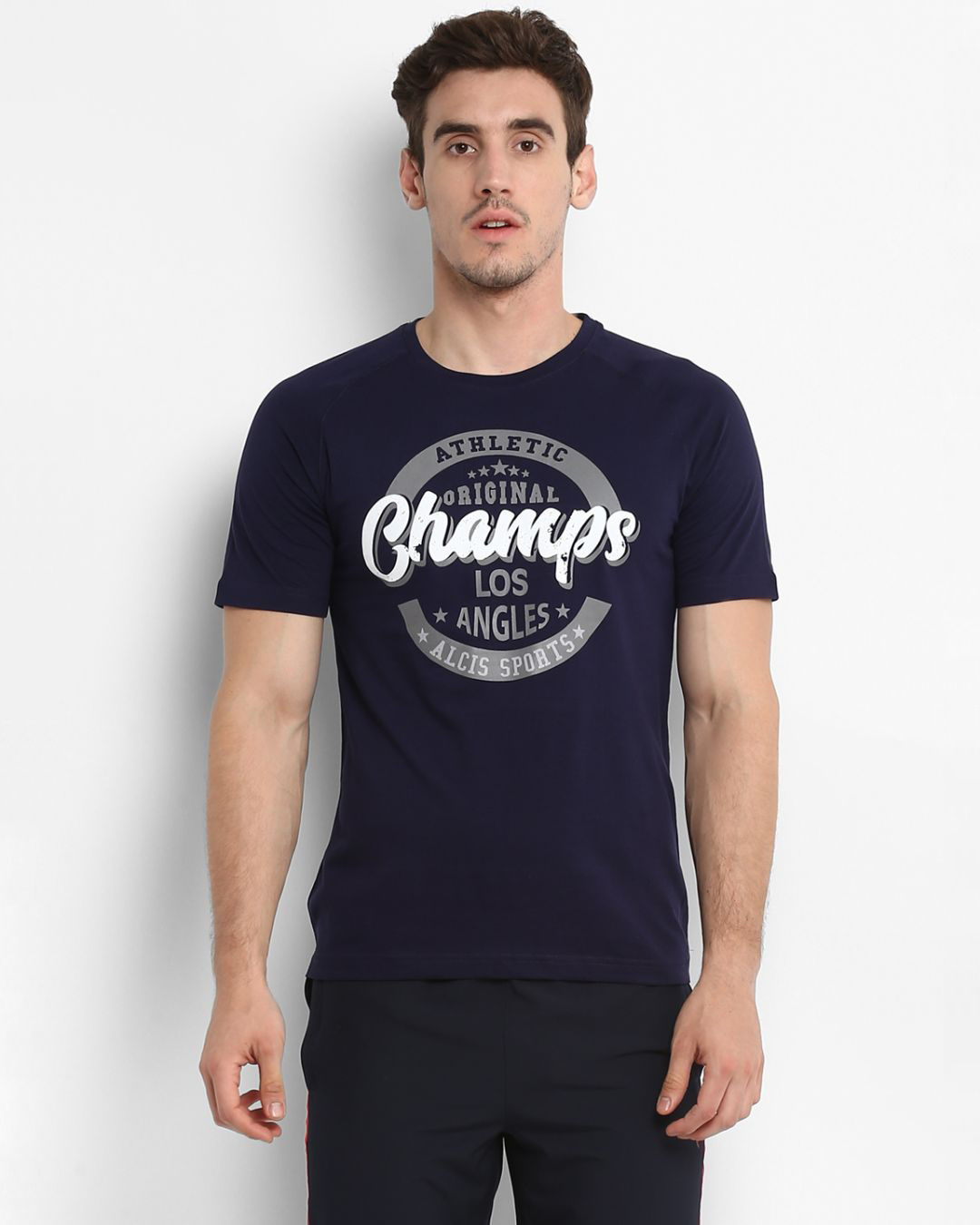 Buy Men's Blue Printed Slim Fit T-shirt for Men Blue Online at Bewakoof