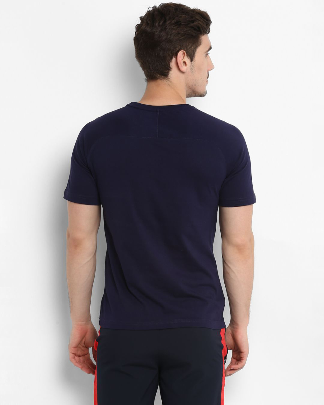 Shop Men's Blue Printed Slim Fit T-shirt-Back