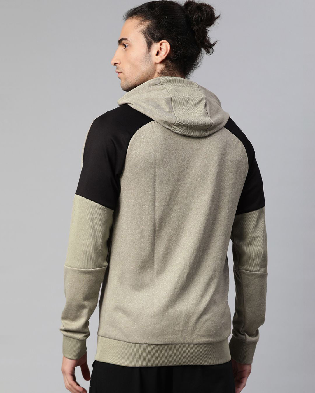 Shop Men Green Self Design Slim Fit Sweatshirt-Back
