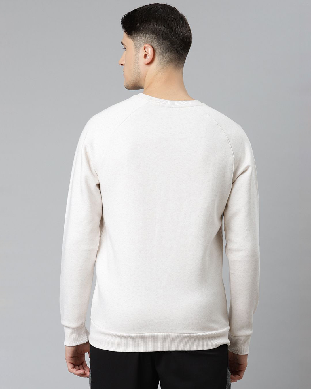 Shop Men White Slim Fit Sweatshirt-Back