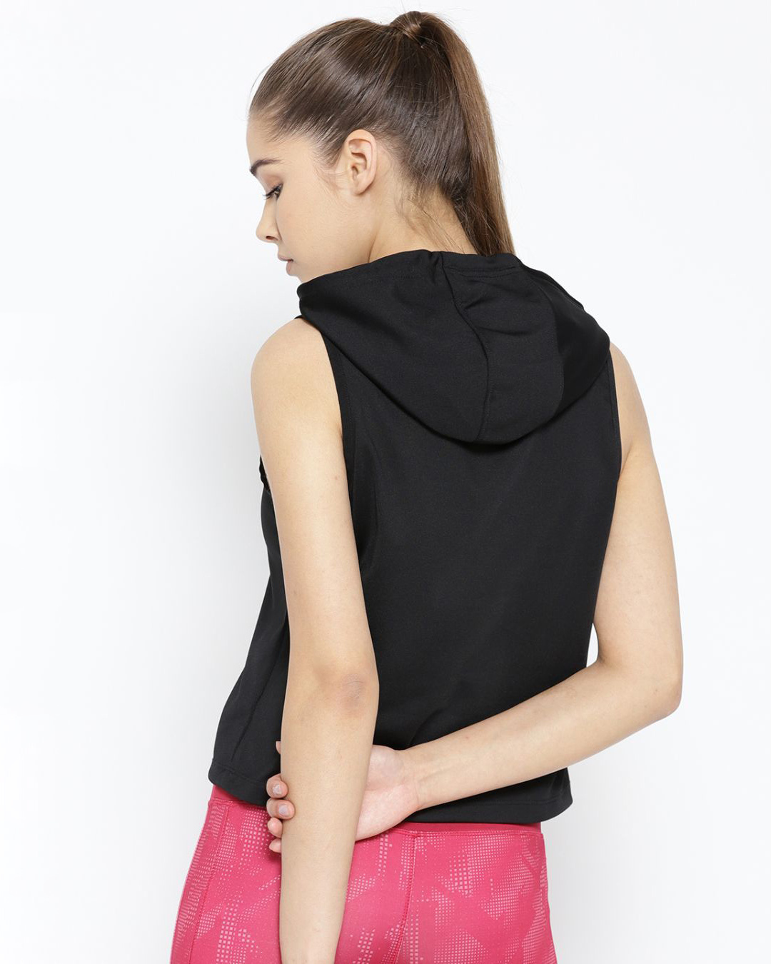 Shop Women Black Slim Fit Sweatshirt-Back