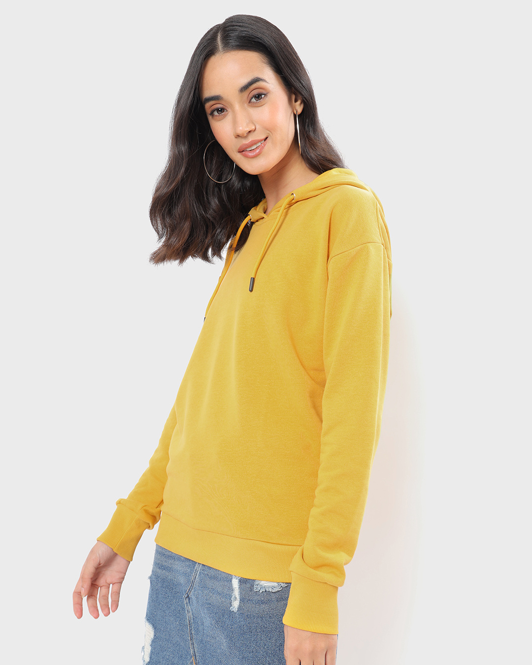 Shop Women's Yellow Hoodie-Back