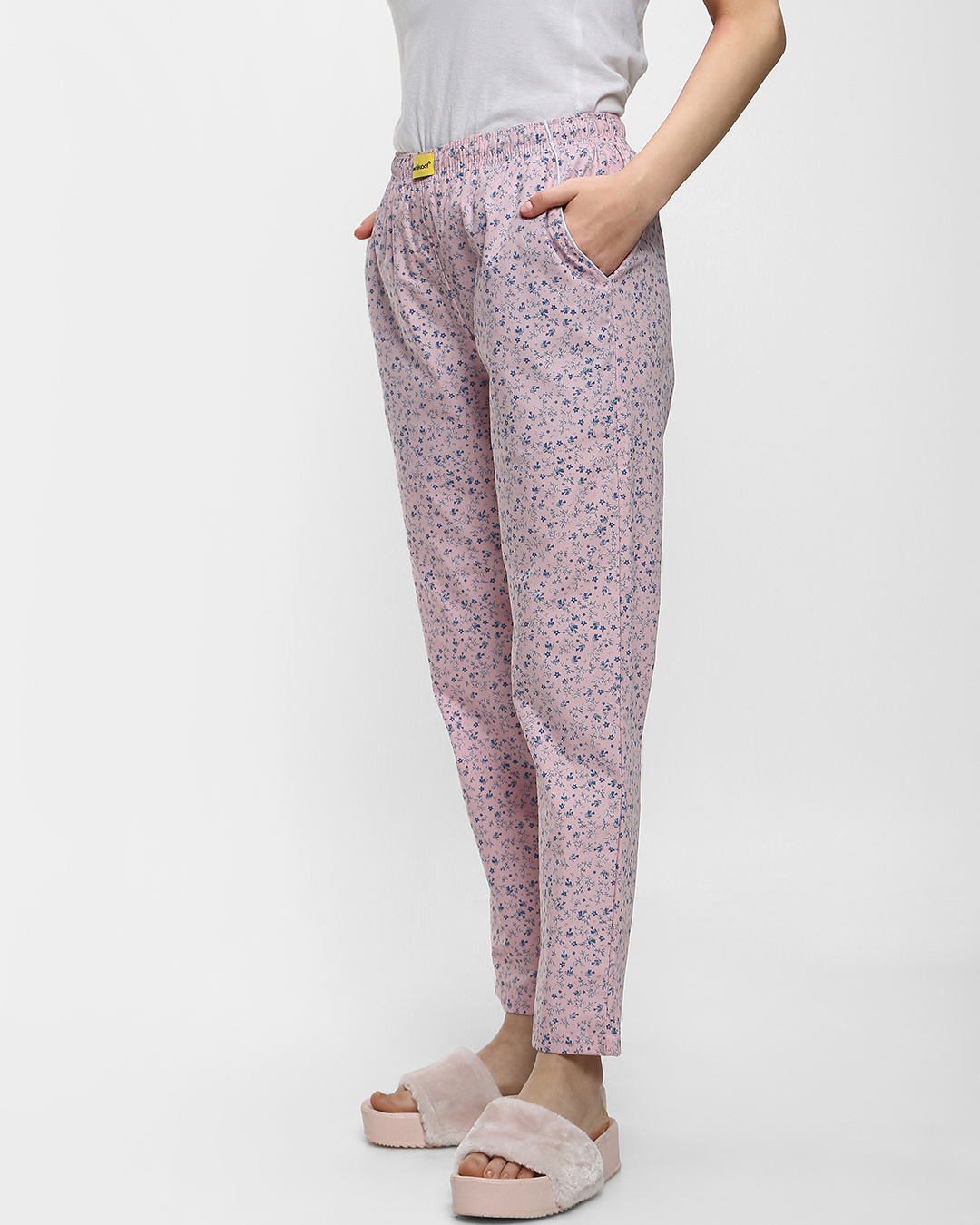 Shop Women's Pink All Over Printed Pyjamas-Back