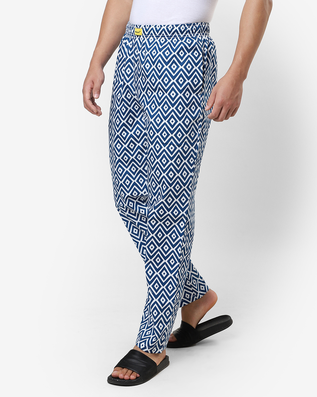 Shop Men's Blue All Over Printed Pyjamas-Back