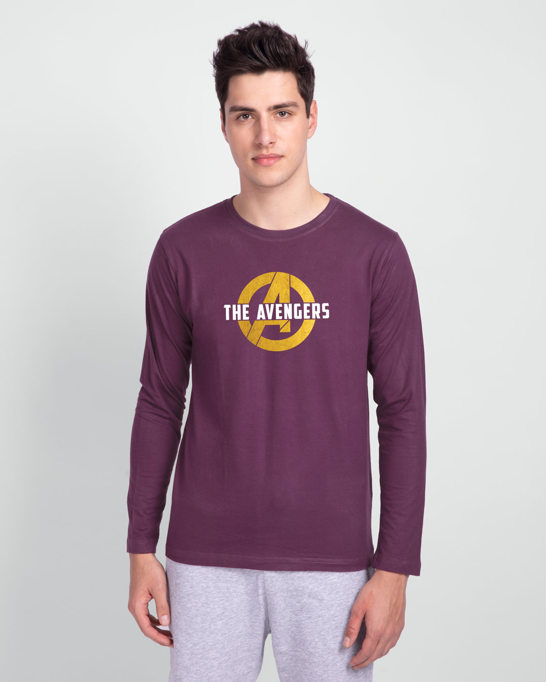 Shop All The Avengers Full Sleeve T-Shirt (AVL) (GOLD PRINT)-Back